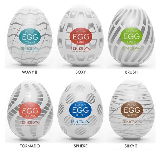 Zestaw sześciu masturbatorów - Tenga Egg 6 Styles Pack Serie 3